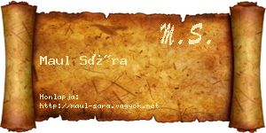 Maul Sára névjegykártya